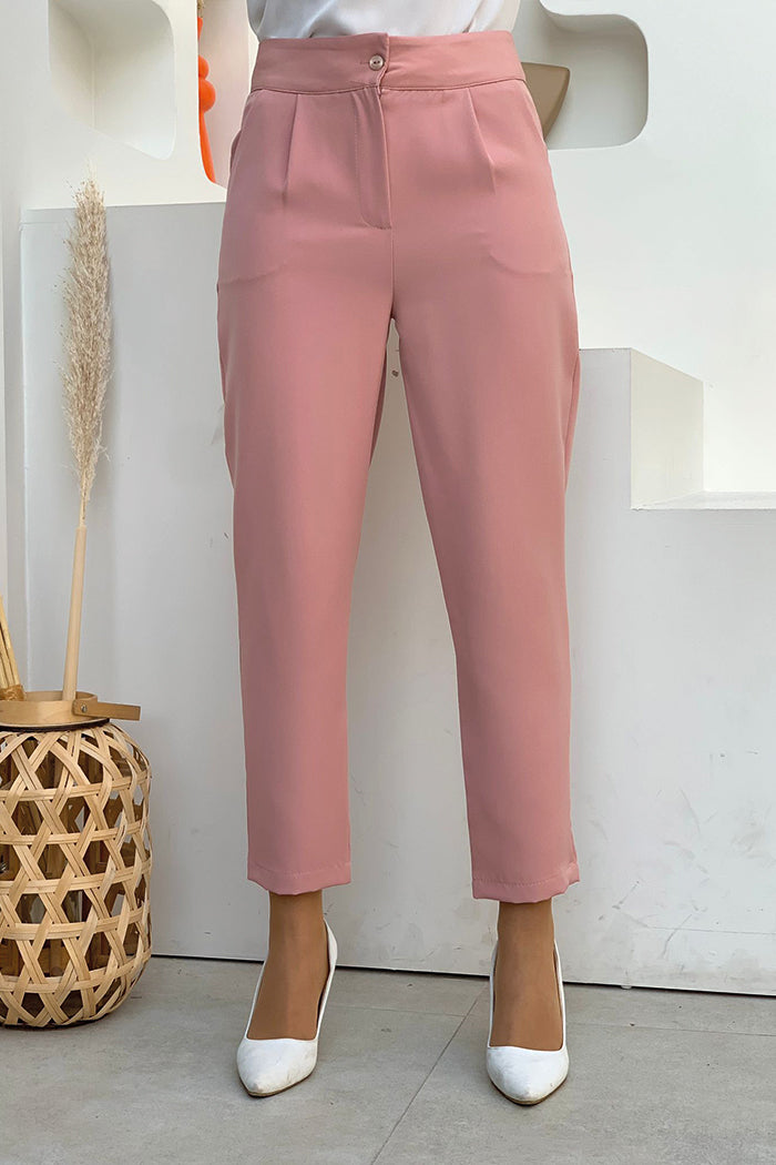 Zippered Pocket Detailed Pencil Trousers 0201