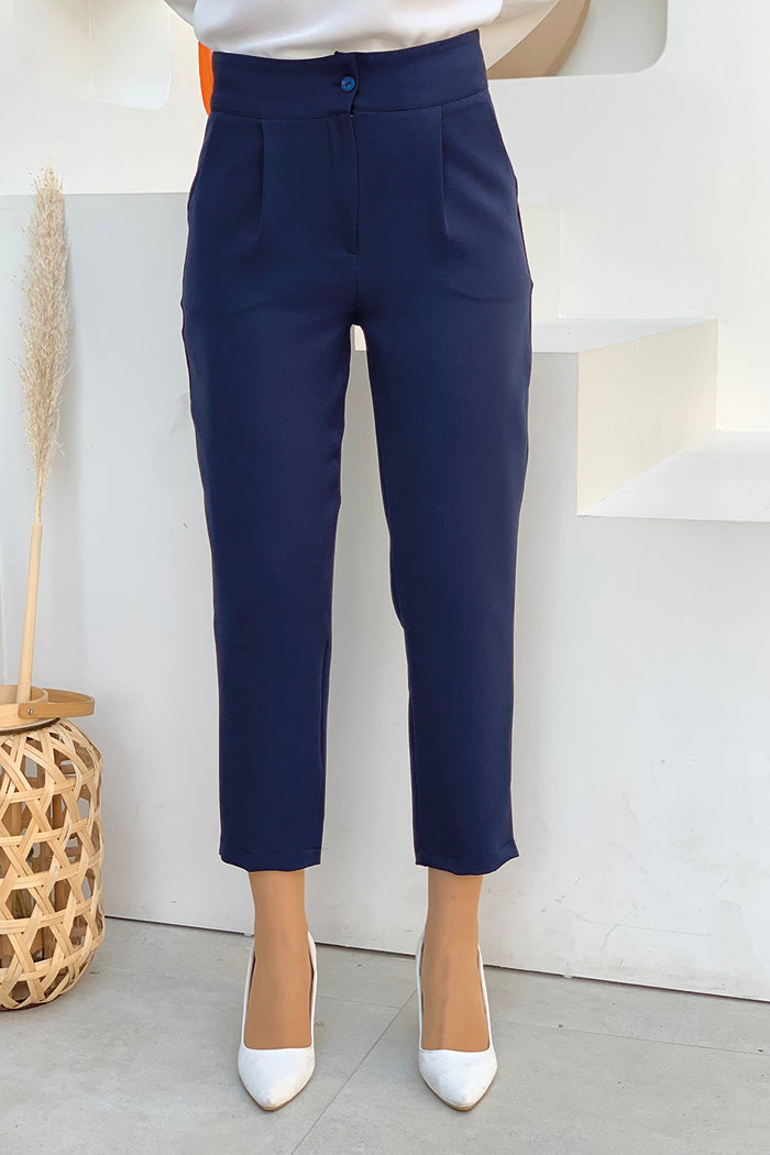 Zippered Pocket Detailed Pencil Trousers 0201