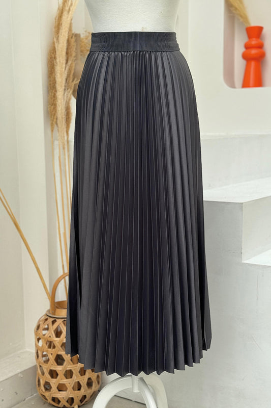 Elastic Waist Pleated Skirt 1193