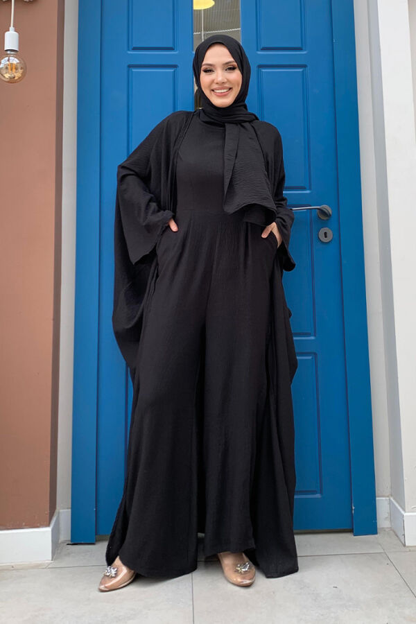 Jumpsuit and Abaya Two Piece Set with Shawl 8519