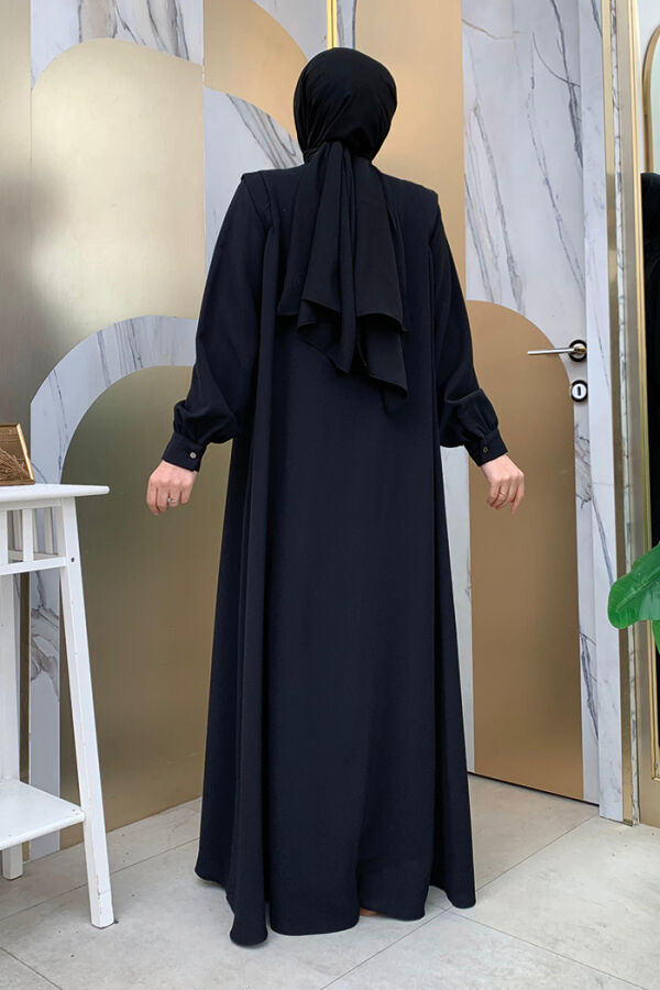 Buttoned Stone Detailed Abaya 7903