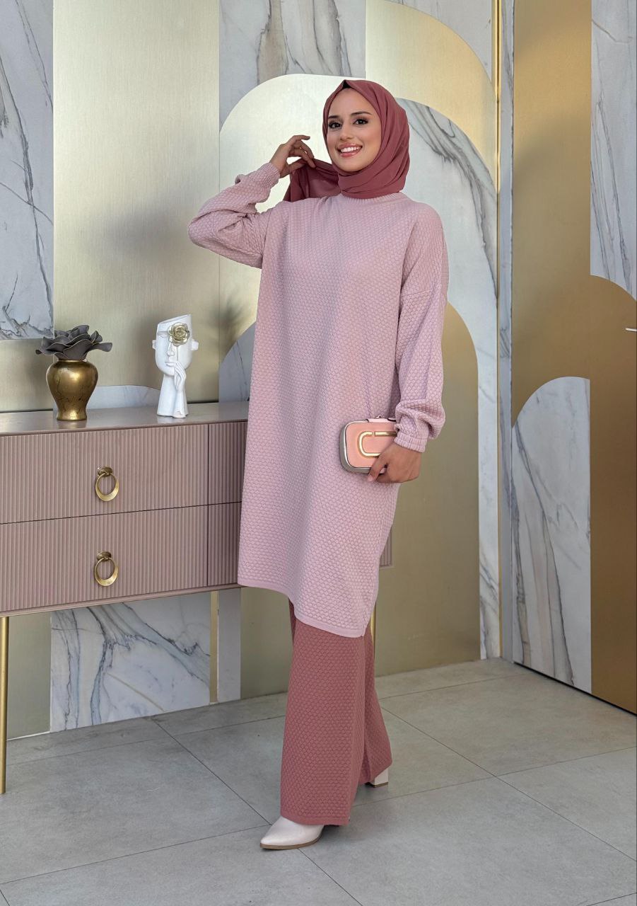 Half Neck Knitted Tunic with Elastic Cuffs 22215