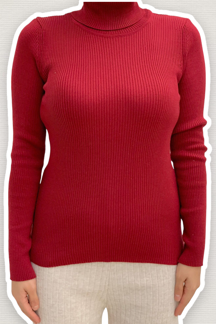 Turtleneck Plain Model Knitwear Sweater 4138