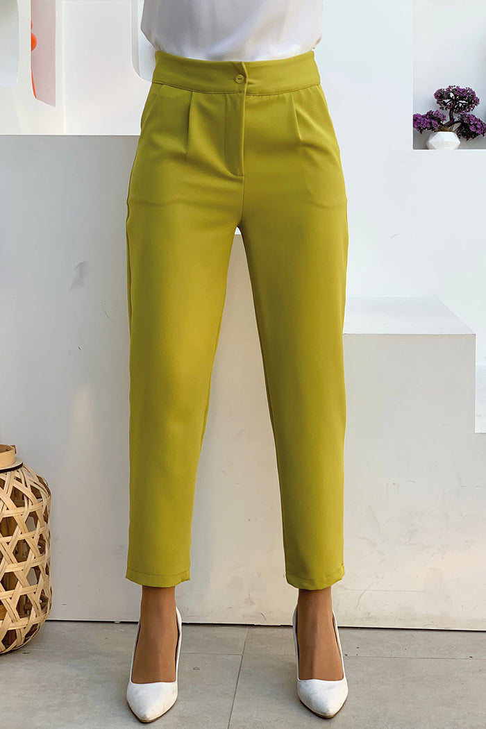 Zippered Pocket Detailed Pencil Trousers 0201