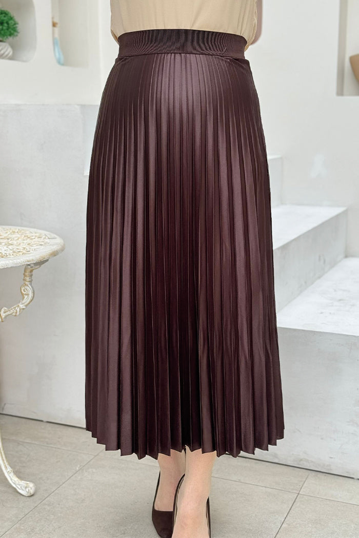 Elastic Waist Pleated Skirt 1193