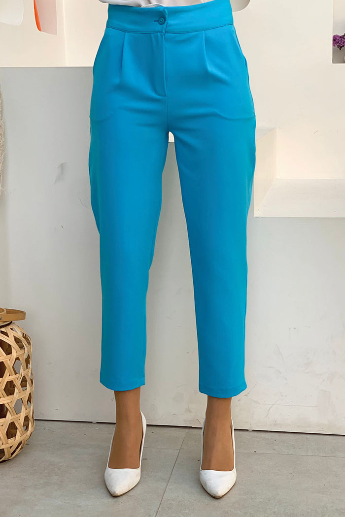 Zippered Pocket Detailed Pencil Trousers 0201