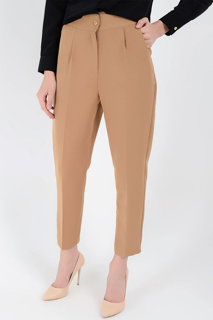 Zippered Pocket Detailed Pencil Trousers 0201