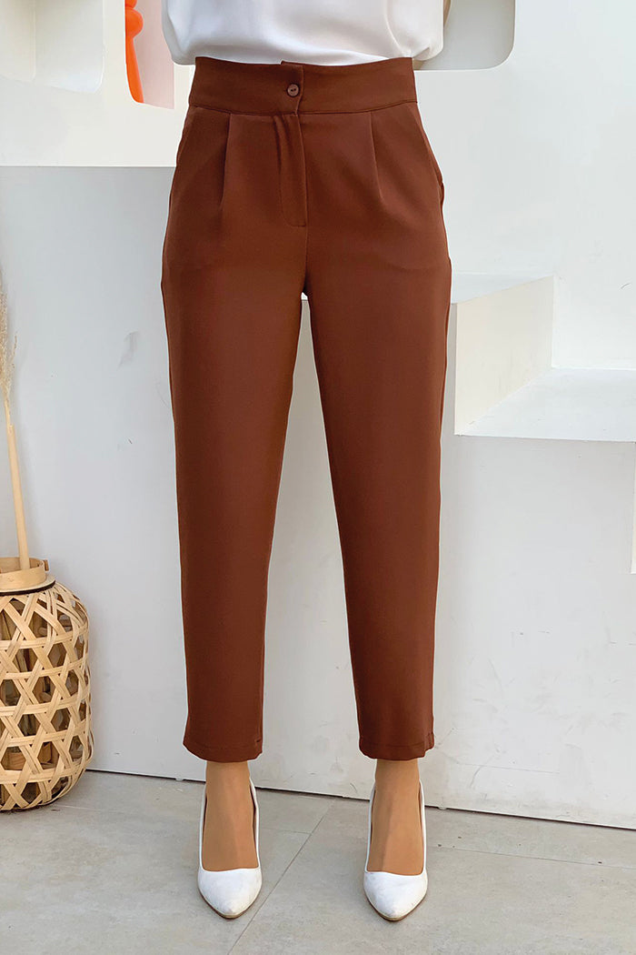 Zippered Pocket Detailed Pencil Trousers 0201