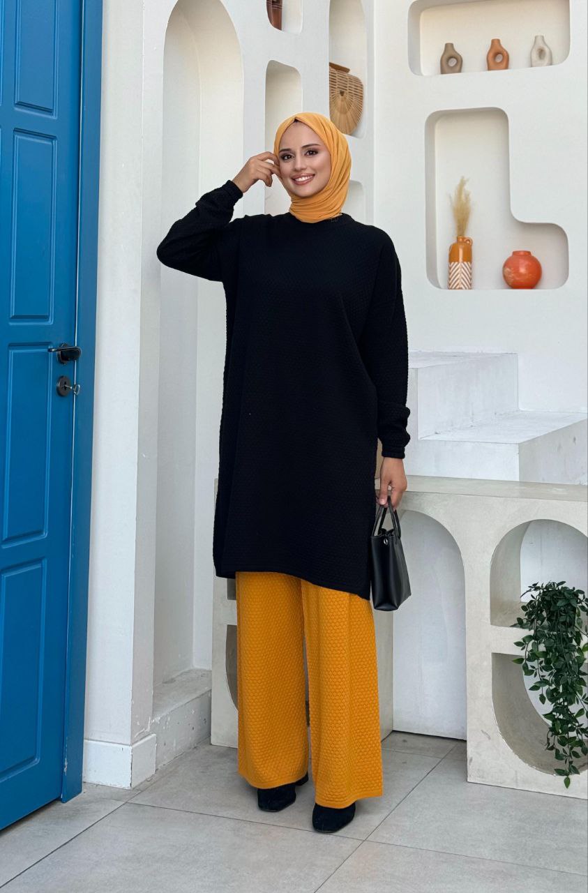 Half Neck Knitted Tunic with Elastic Cuffs 22215