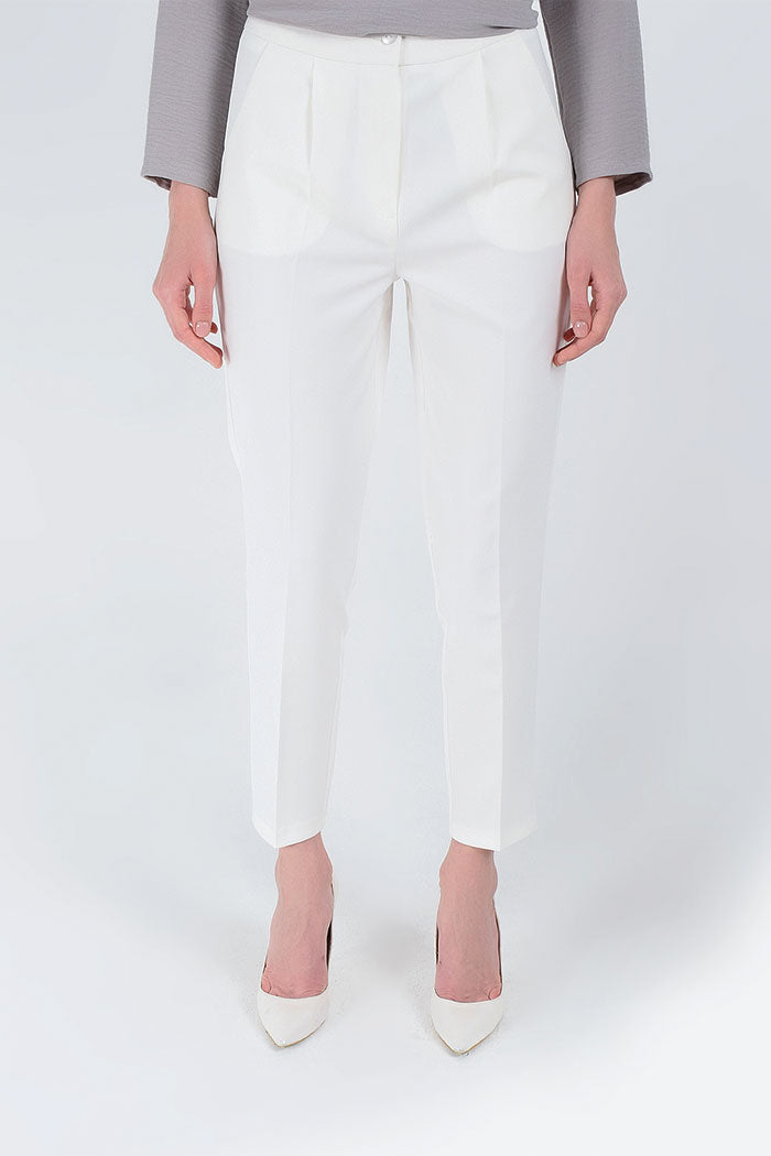 Zippered Pocket Detailed Pencil Trousers 0201