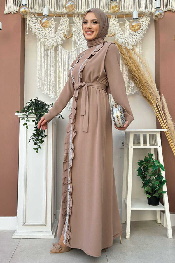 Ruffle Waistcoat Dress Set 8489