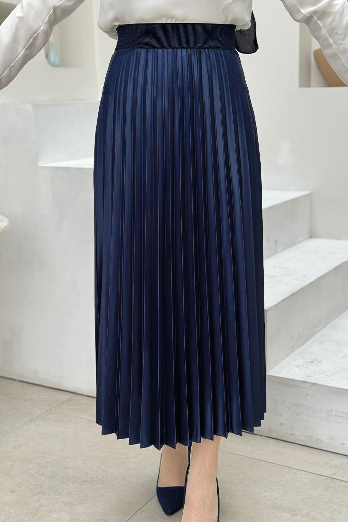 Elastic Waist Pleated Skirt 1193